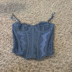 Urban Outfitters Blue Corset Top